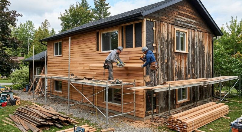 Hardwood Cladding Installation in Boston, MA